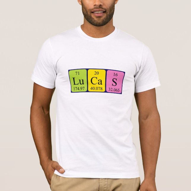 Lucas periodic table name shirt (Front)