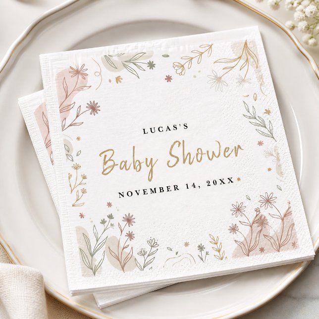 Lucas’s Botanical Watercolor Wildflower Baby Showe Napkin (Lucas’s Botanical Watercolor Wildflower Baby Showe Napkins)