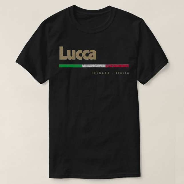 Lucca Italian City Retro Flag Italy  T-Shirt (Design Front)