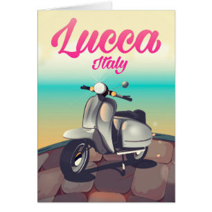 Lucca Italy Scooter travel poster print.