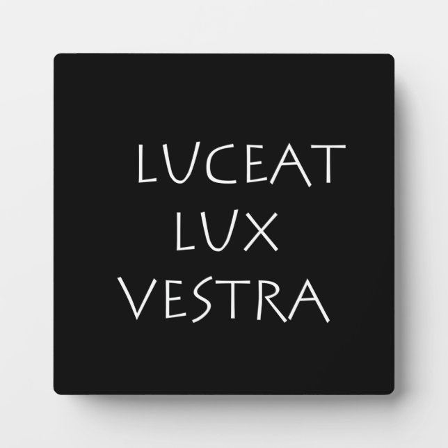 Luceat lux vestra plaque (Front)