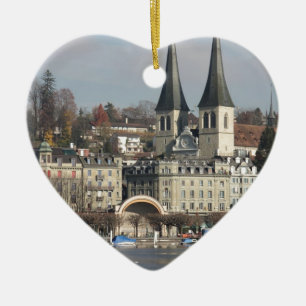 Lucern, Switzerland Ceramic Tree Decoration