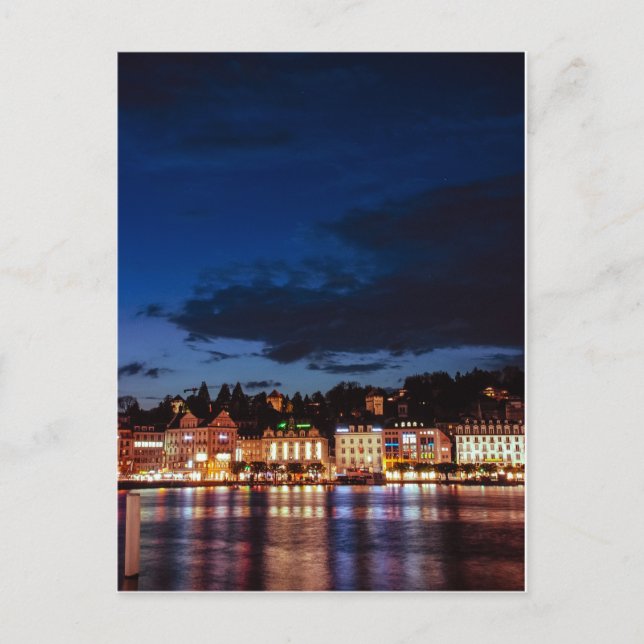 Lucerne by night postcard (Front)