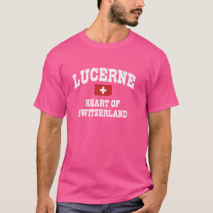 Lucerne Heart Of Switzerland Attraction Swiss Flag T-Shirt