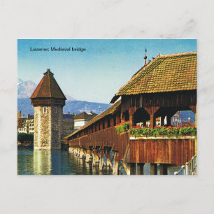 Lucerne; Mediaeval bridge Postcard