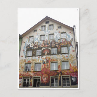 lucerne painted postcard