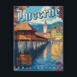 Lucerne Switzerland Vintage Travel  Postcard<br><div class="desc">Capture the charm of Lucerne with this vintage travel postcard featuring retro art of Switzerland’s picturesque city. Perfect for collectors,  travelers,  and art enthusiasts,  this postcard showcases Lucerne’s stunning architecture and scenic beauty. Ideal for sending a heartfelt message or adding to your travel memorabilia collection.</div>