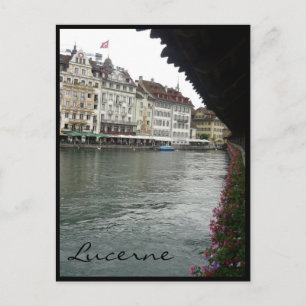 lucerne view bridge postcard