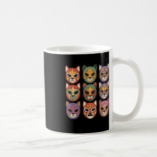 Lucha Libre Cat Mask Funny Luchador Mask Gato Coffee Mug