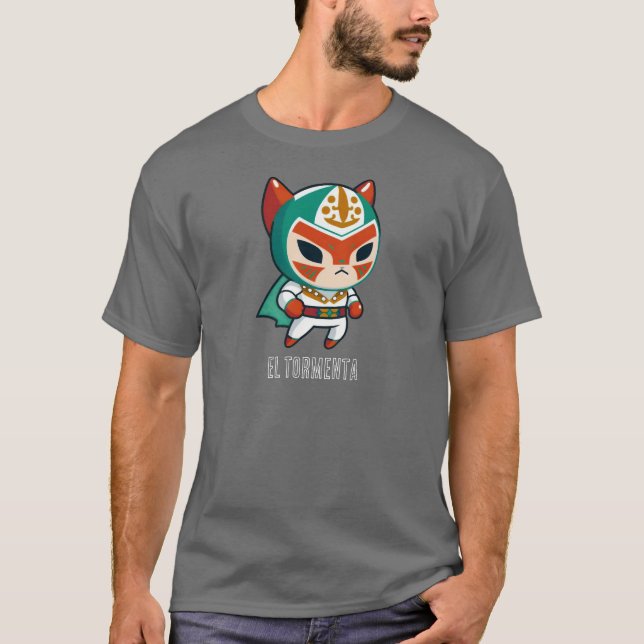 Lucha Libre Cat Mask Mexican Wrestling, El Torment T-Shirt (Front)