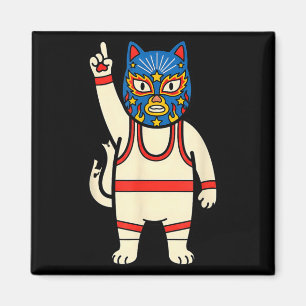 Lucha Libre Cat Wrestling Luchador Funny Retro Magnet