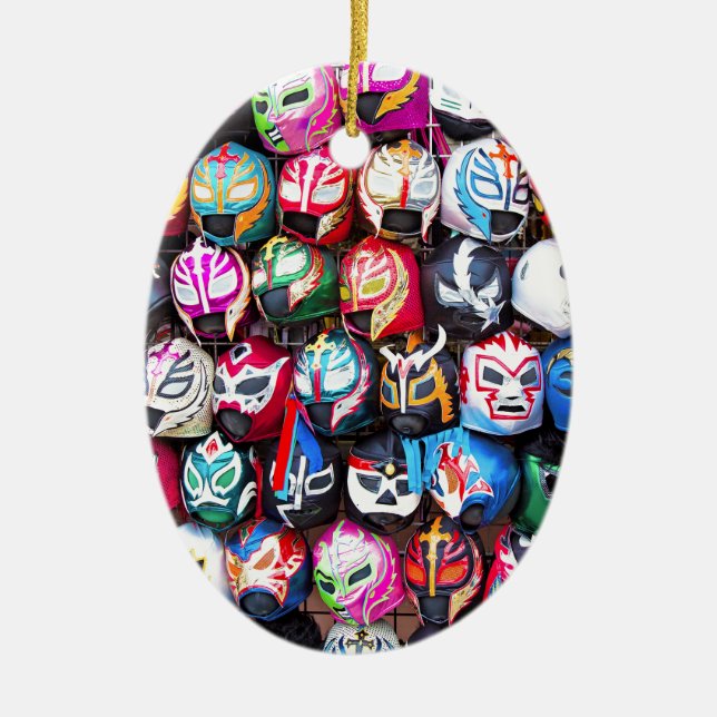 Lucha Libre Ceramic Tree Decoration (Front)