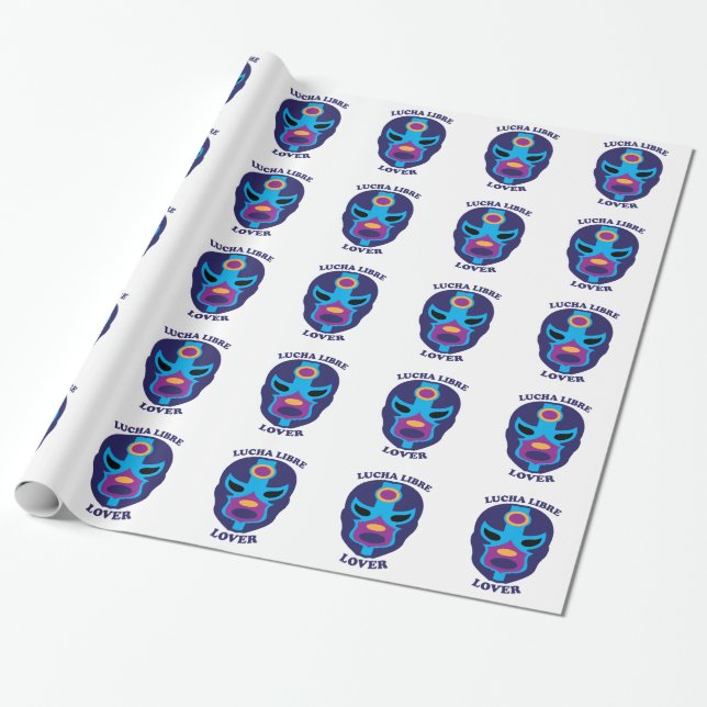Lucha Libre Lover Wrapping Paper (Unrolled)