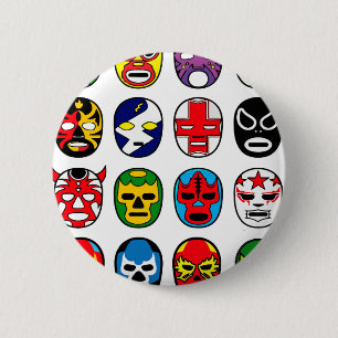Lucha Libre Luchador Mexican Wrestling Masks 6 Cm Round Badge