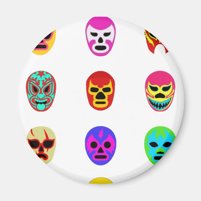 Lucha Libre Mask Mexican Wrestling Magnet (Front)
