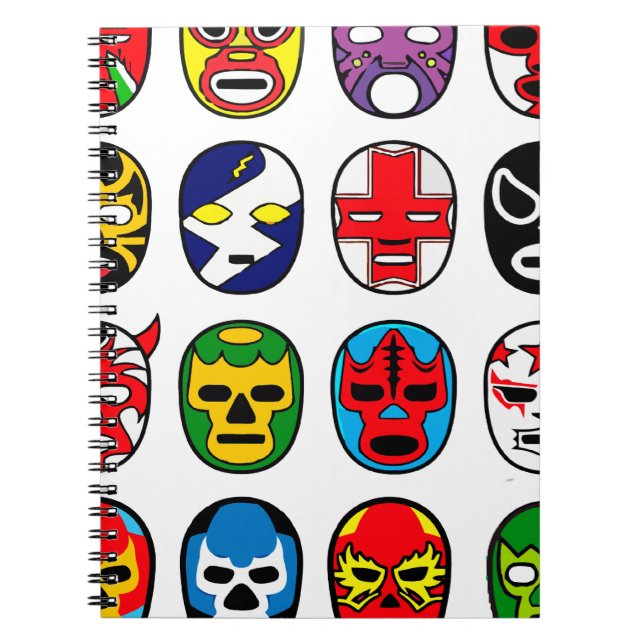 Lucha Libre Mask wrestler Mexican Wrestling Spiral Notebook (Front)