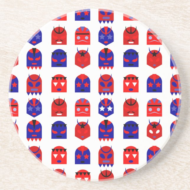 lucha libre masks coaster (Front)