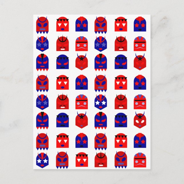 lucha libre masks postcard (Front)