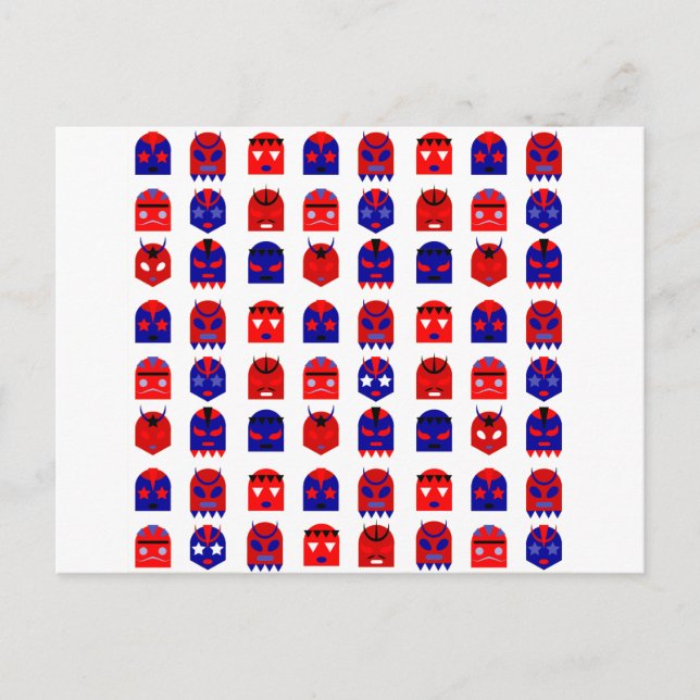 lucha libre masks postcard (Front)