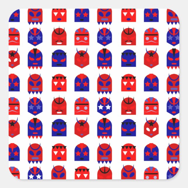 lucha libre masks square sticker (Front)