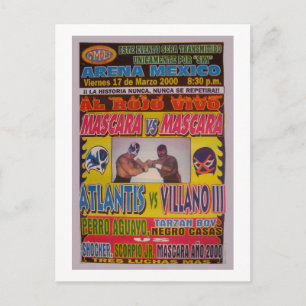 Lucha Libre Match Poster Postcard