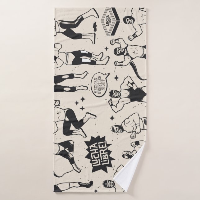 Lucha Libre: Mexican Wrestler pattern Bath Towel (Bath Towel)