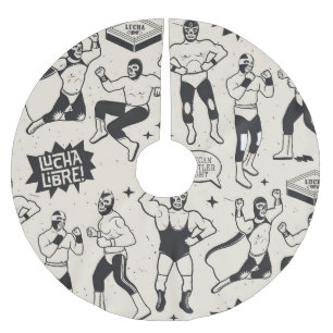 Lucha Libre: Mexican Wrestler pattern Brushed Polyester Tree Skirt