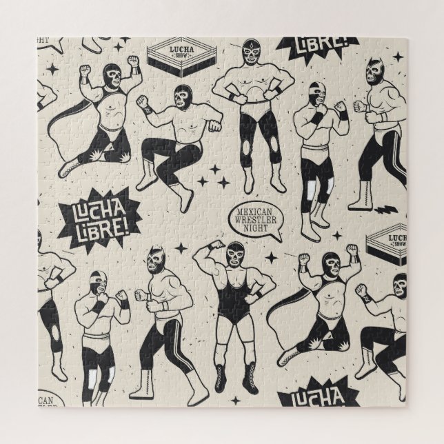 Lucha Libre: Mexican Wrestler pattern Jigsaw Puzzle (Vertical)