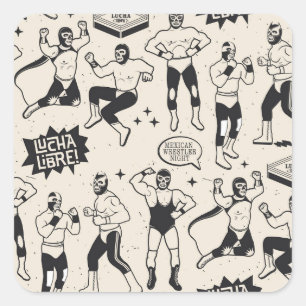 Lucha Libre: Mexican Wrestler pattern Square Sticker