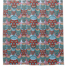 Lucha Libre Mexican Wrestler Shower Curtain