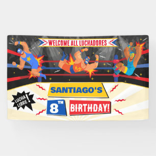 Lucha Libre Mexican Wrestling Birthday  Banner