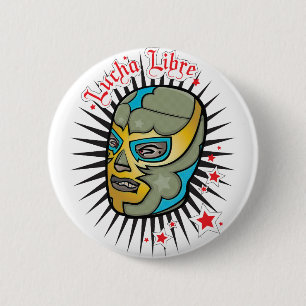 Lucha Libre Mexican Wrestling Mask 6 Cm Round Badge