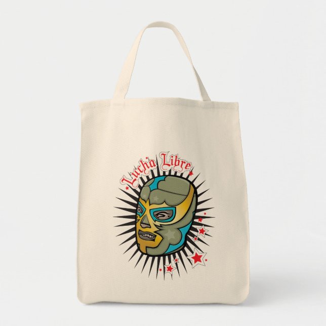 Lucha Libre Mexican Wrestling Mask Tote Bag (Front)