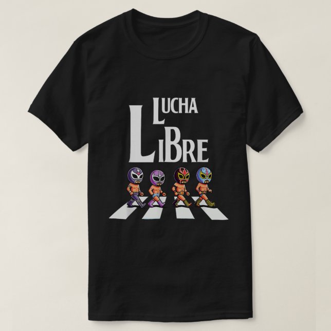 Lucha Libre Wrestlers Street Parade Graphic Tee (Design Front)