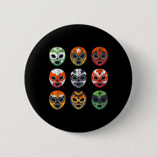 Lucha Libre Wrestling Mask Cinco De Mayo Mexican B 6 Cm Round Badge