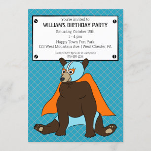 Luchador Mexican Wrestler Bear Custom Party Invitation