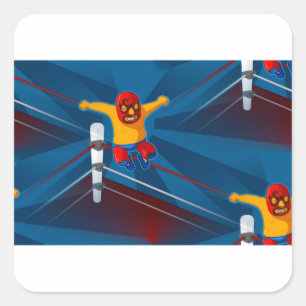 luchador square sticker