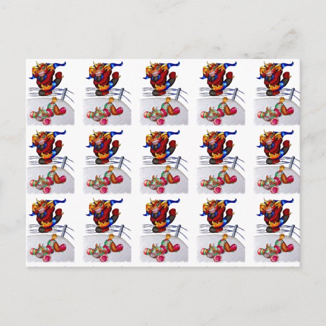 Luchadores Invitation Postcard (Front)