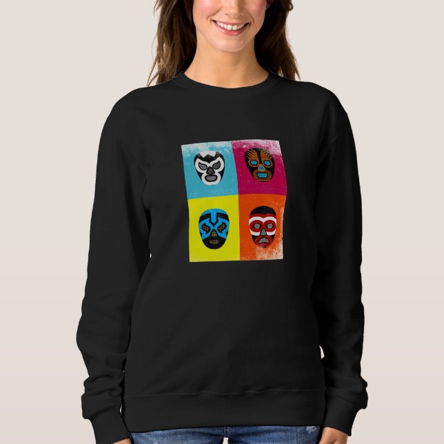 Luchadores Mexicanos - Mexican Wrestling Mask Merc Sweatshirt (Front)