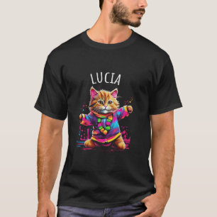 Lucia Dancing Kitty Cat Design for Girls Name Luci T-Shirt