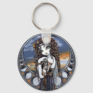 "Lucia" Gothic Flower Moon Fairy Art Keychain