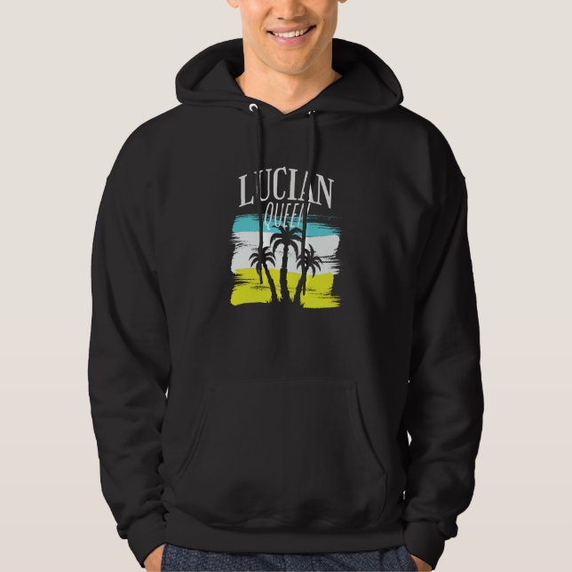 Lucian queen St Lucia IndependenceLucian Independe Hoodie (Front)