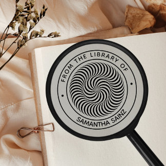 Lucid Optical Illusion From the Library of Book Rubber Stamp