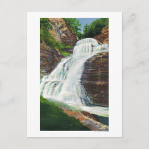 Lucifer Falls View in Robert H. Treman State Postcard