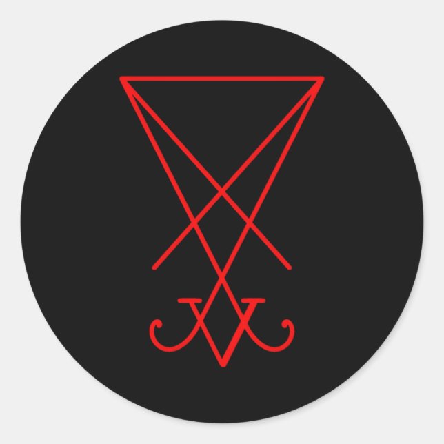 Lucifer Symbol Sigil Luciferian 666 Occult Satanic Classic Round Sticker (Front)