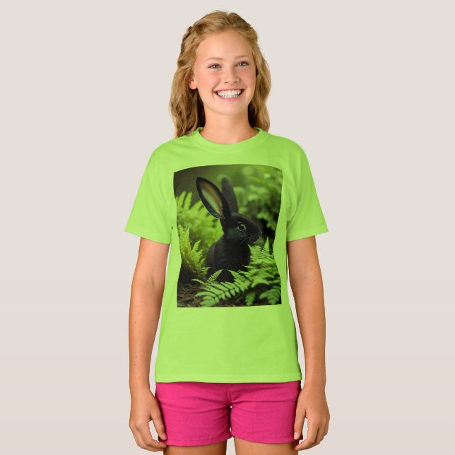 Lucifer the Black Bunny: A Dark Bundle of Mischief T-Shirt (Front Full)