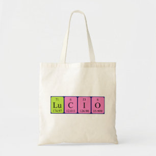 Lucio periodic table name tote bag