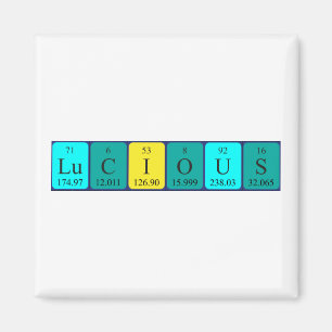 Lucious periodic table name magnet