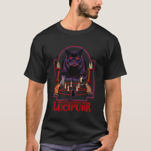 Lucipurr Cat Conjuring Sarcastic Retro Funny Adult T-Shirt