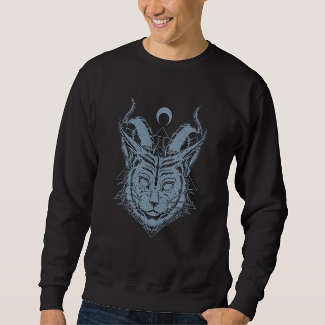 Lucipurr Satan Cat Demonic Evil Kitten Satanic 666 Sweatshirt (Front)